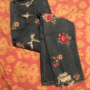 AE Embroidered Mom Jeans
